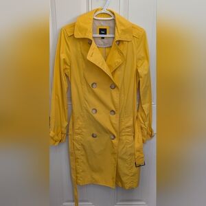 GAP Yellow Trench Coat Tailored Mid-Length